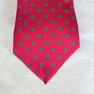 Guy Laroche Pink Red Geometric Silk Tie